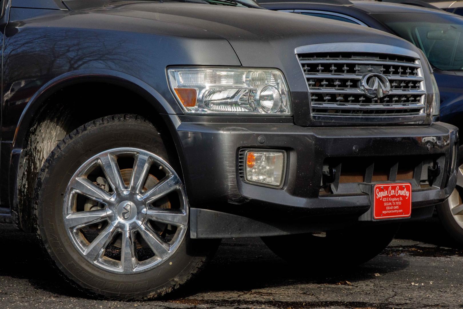 2008 BLACK INFINITI QX56 AWD (5N3AA08C48N) with an 5.6L V8 DOHC 32V engine, 5-SPEED AUTOMATIC transmission, located at 420 E. Kingsbury St., Seguin, TX, 78155, (830) 401-0495, 29.581060, -97.961647 - Photo#2